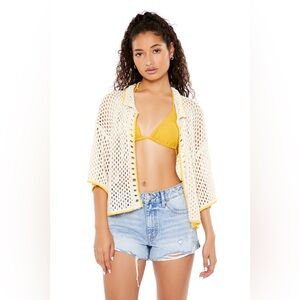 Forever 21 Crochet Sweater-Knit Shirt - Small - NWT